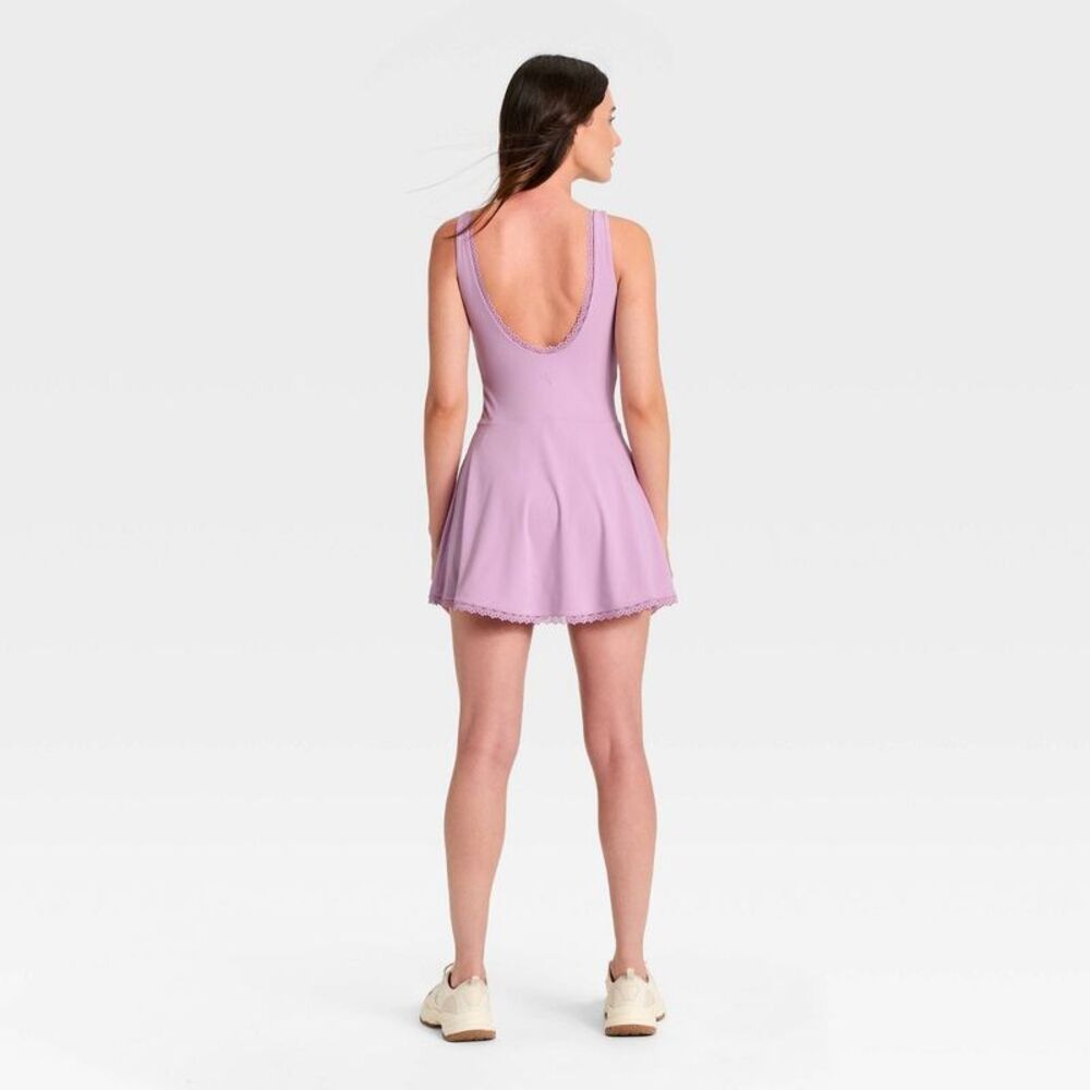 Women's Active Lace Trim Dress - JoyLab Lavender XXS - Picture 2 of 4